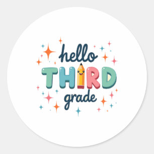 Team 3rd Grade Back To School Year Apparel Classic Round Sticker