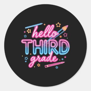Team 3rd Grade Back To School Year Wear  Classic Round Sticker