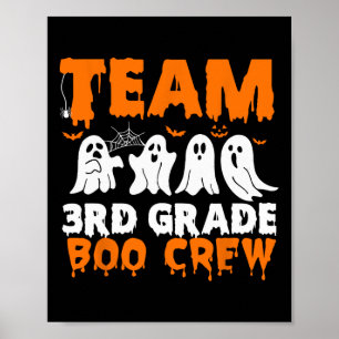 Team 3rd Grade Boo Crew Halloween Ghost Poster