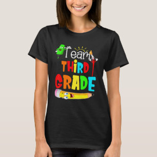 Team 3rd Grade Rainbow Print Third Grade Teacher K T-Shirt