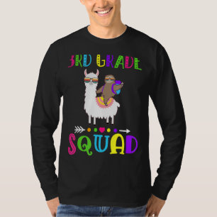 Team 3rd Grade Squad  Llama Sloth Back To School T-Shirt