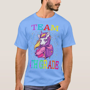 Team 4th Grade Back To School Unicorn Teacher Stud T-Shirt