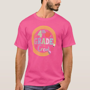 Team 4th Grade Crew Back To School Kids Teacher T-Shirt