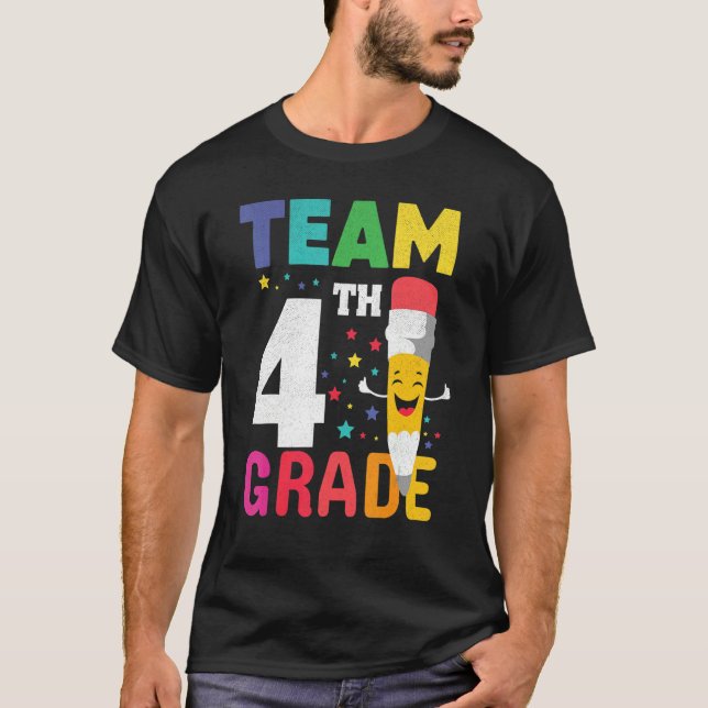 Team 4th Grade Cute Back To School T-Shirt (Front)