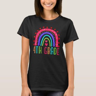 Team 4th Grade Rainbow Girls Boys Teacher Back To  T-Shirt