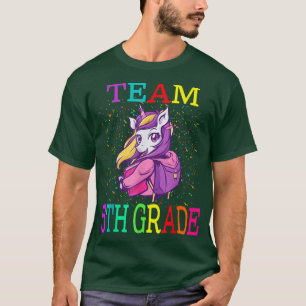 Team 5th Grade Back To School Unicorn Teacher Stud T-Shirt