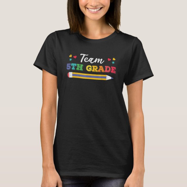 Team 5th Grade Cute Back To School T-Shirt (Front)