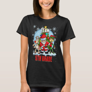 Team 5TH GRADE Santa Elf Reindeer Flossing Kids Ch T-Shirt