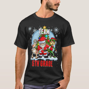 Team 5TH GRADE Santa Elf Reindeer Flossing Kids Ch T-Shirt