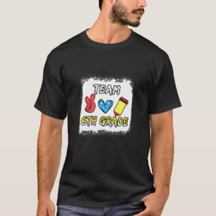 Team 6Th Grade Back To School Peace Heart Teacher T-Shirt
