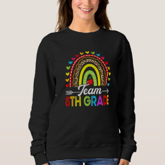 Team 8th Grade Leopard Rainbow Back To School Sweatshirt