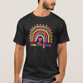 Team 9th Grade Teacher Leopard Rainbow First Day O T-Shirt