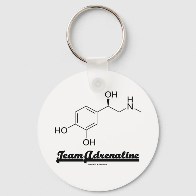 Team Adrenaline (Chemical Molecule Humour) Key Ring (Front)