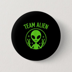 Team Alien – Funny Green Extraterrestrial Peace Si 6 Cm Round Badge