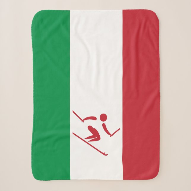 Team Alpine Skiing Italy Sherpa Blanket (Front)
