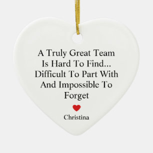 Team Appreciation Farewell Heart Ceramic Tree Decoration