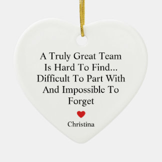 Team Appreciation Farewell Heart Ceramic Tree Decoration