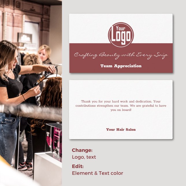 Team Appreciation - Logo Hair Salon Thank You Business Card (Team Appreciation - Logo Hair Salon Thank You Business Card)