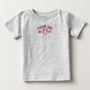 Team Ari baseball heart football baby bodysuit