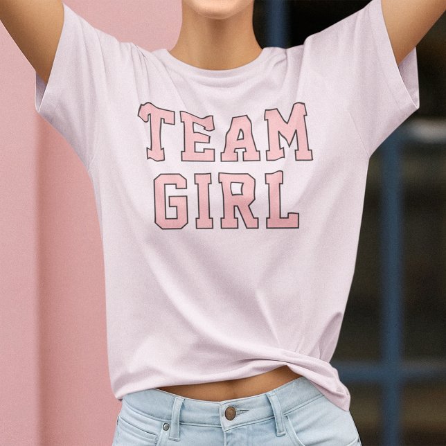 Team Baby Girl Blush Pink Baby Gender Reveal Party T-Shirt (Creator Uploaded)