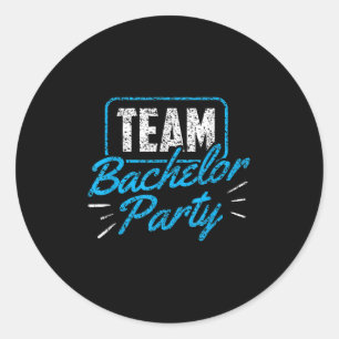 Team Bachelor Party Bride Groom _3 Classic Round Sticker
