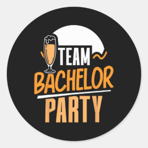 Team Bachelor Party Bride Groom  Classic Round Sticker