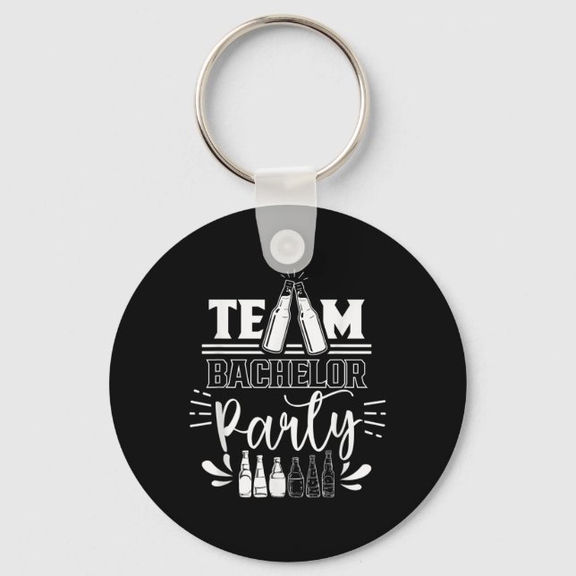 Team Bachelor Party Groom Bride  Key Ring (Front)