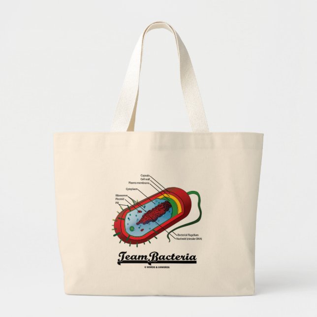 Team Bacteria (Prokaryote) Large Tote Bag (Front)