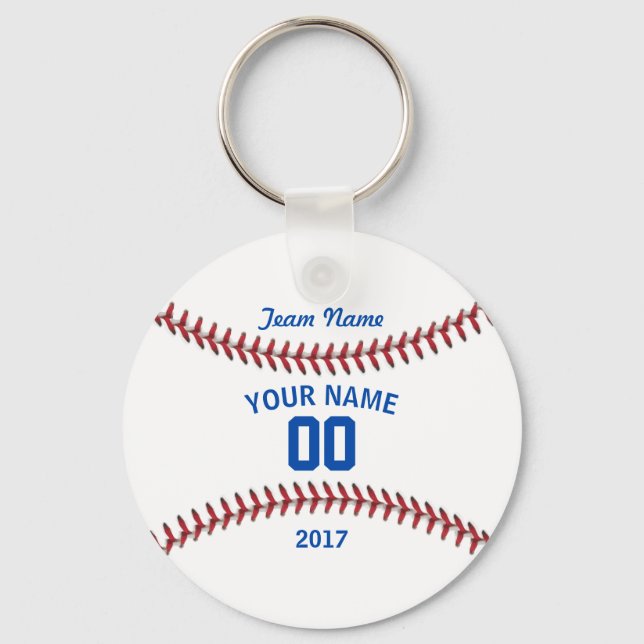 Team Baseball Jersey Sport Key Ring (Front)