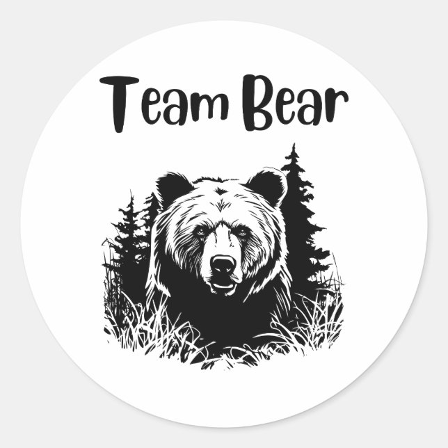 Team Bear Classic Round Sticker (Front)