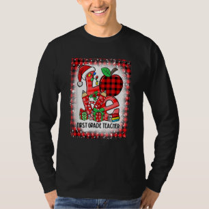 Team Bleached Love 1st First Grade Teacher Santa C T-Shirt
