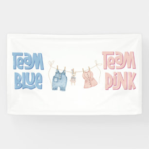 Team Blue and Pink Gender Reveal  Banner