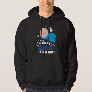 Team Blue It's A Boy Pregnancy Baby Gender Reveal Hoodie