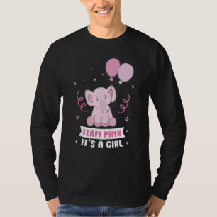 Team Blue It's A Girl Pregnancy Elephant Gender Re T-Shirt