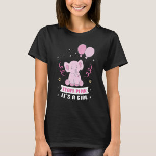 Team Blue It's A Girl Pregnancy Elephant Gender Re T-Shirt