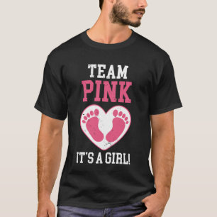 Team Blue It's A Girl Pregnancy Foot Print Gender T-Shirt