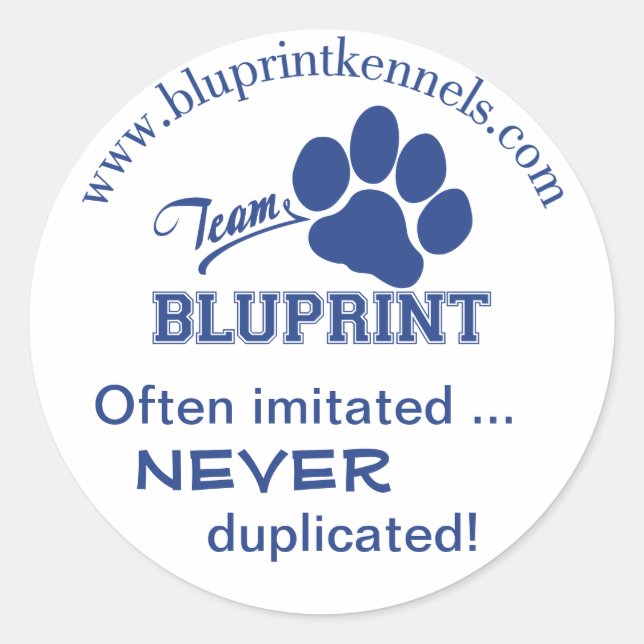 Team BluPrint Sticker: Often Imitated Never Dup... Classic Round Sticker (Front)