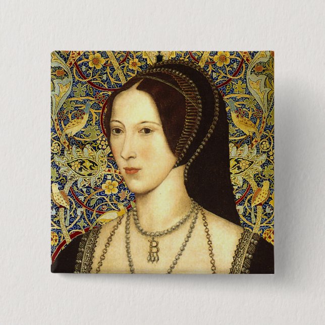 Team Boleyn - Portrait of Queen Anne Boleyn 15 Cm Square Badge (Front)