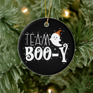 Team Booy, October Halloween Gender Reveal Gifts Ceramic Tree Decoration