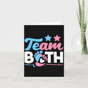 Team both twins gender reveal party pink blue card