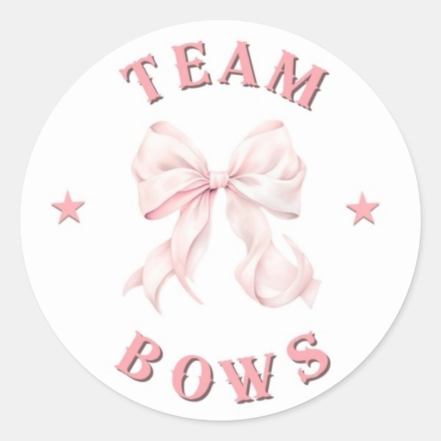 Team Bows Stickers for Boots or Bows Gender Reveal (Front)