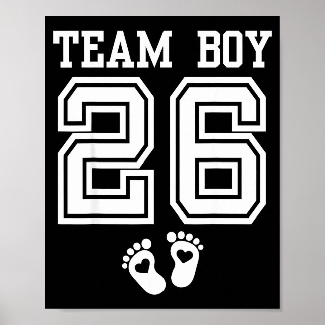 Team Boy 2026 Gender Reveal Baby Shower Matching F Poster (Front)