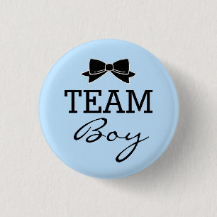 Team Boy Baby Shower Blue and Black 3 Cm Round Badge