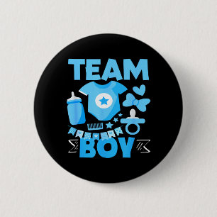 Team Boy Baby Shower Blue Items Gender Reveal 6 Cm Round Badge