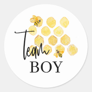 Team Boy Bee Themed Gender Reveal Sticker