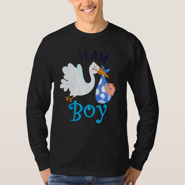 Team Boy Bird Gender Reveal Party Men Women Parent T-Shirt (Front)