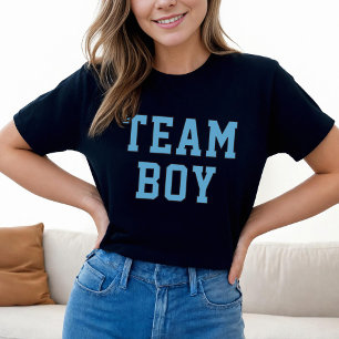 Team Boy Black Blue Gender Reveal Womens T-Shirt