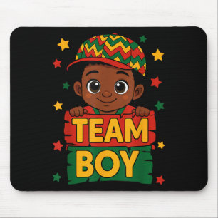 Team Boy Black Kids Gender Reveal Baby Announcemen Mouse Pad