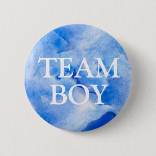 Team Boy Blue Baby Gender Reveal Party Button