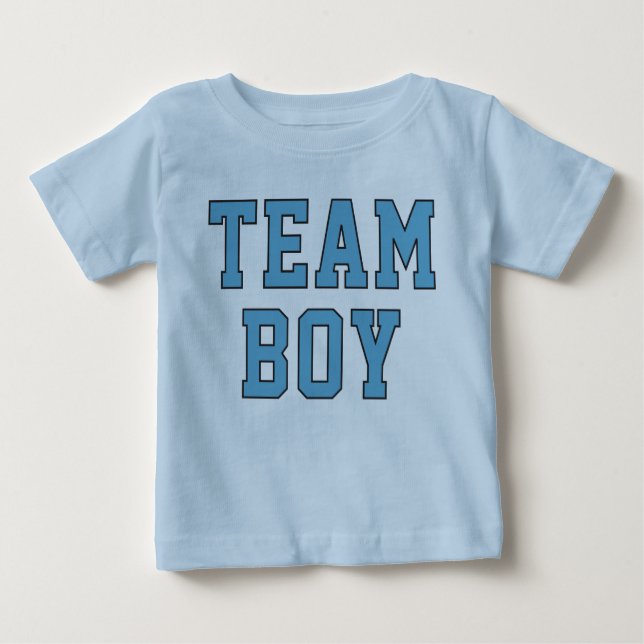 Team Boy Blue Baby Gender Reveal Party T-Shirt (Front)